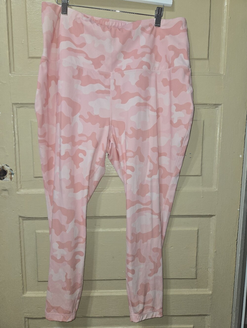 Zelo Pink Camo Athletic Leggings With Pockets 3X
